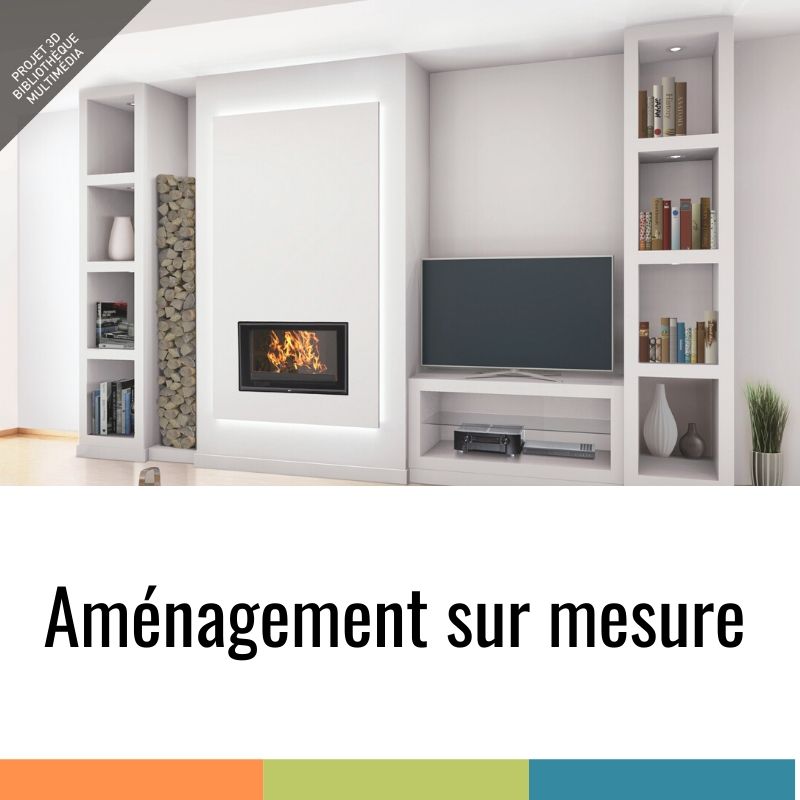 Projet : Cheminée et bibliothèque - Cheminée Sur-Mesure