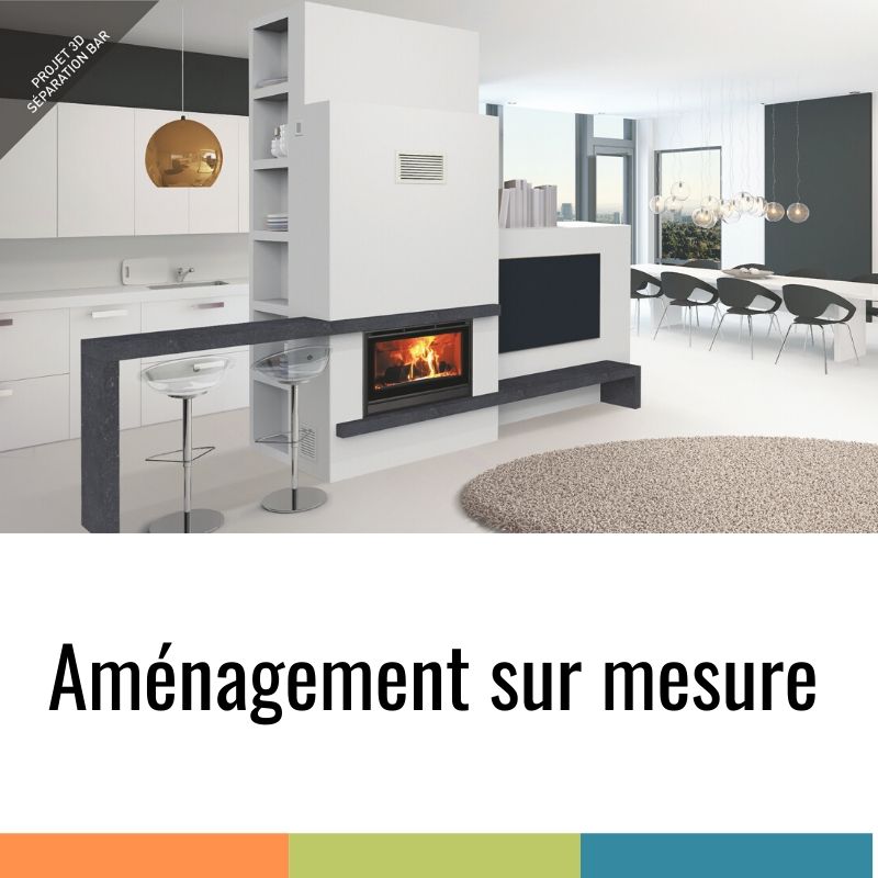 Projet : Cheminée et séparation bar - Cheminée Sur-Mesure